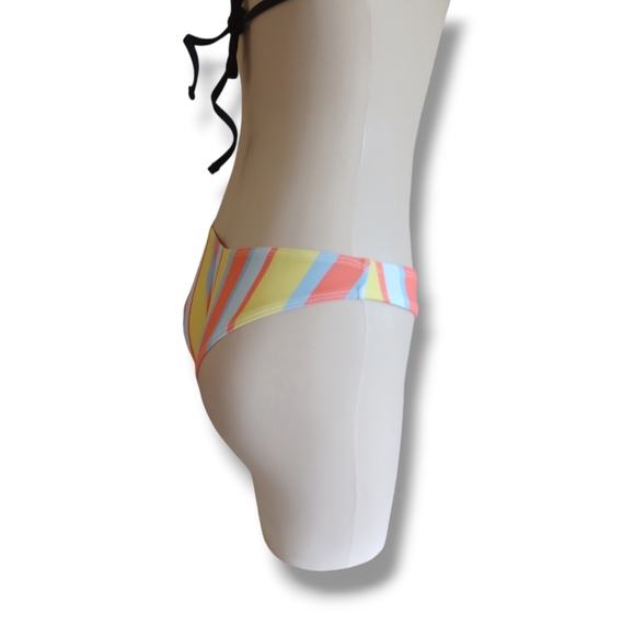 💥 Women's Multicolored Stripe High Leg Bikini Swim Bottoms - Picture 9 of 16